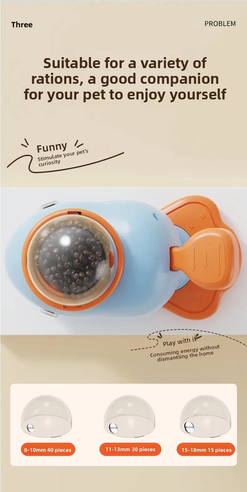 Dog Cat Treats Dispenser Toy Anti-Slip Slow Puzzle Interactive Treat Dispenser