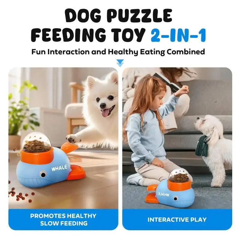 Dog Cat Treats Dispenser Toy Anti-Slip Slow Puzzle Interactive Treat Dispenser