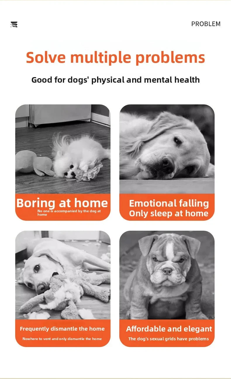 Dog Cat Treats Dispenser Toy Anti-Slip Slow Puzzle Interactive Treat Dispenser