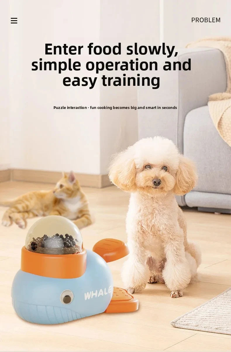 Dog Cat Treats Dispenser Toy Anti-Slip Slow Puzzle Interactive Treat Dispenser