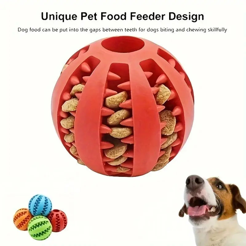 Dog Toy Ball, Nontoxic Bite Resistant, Toy Pet Food Treat Feeder, Tooth Cleaning Ball