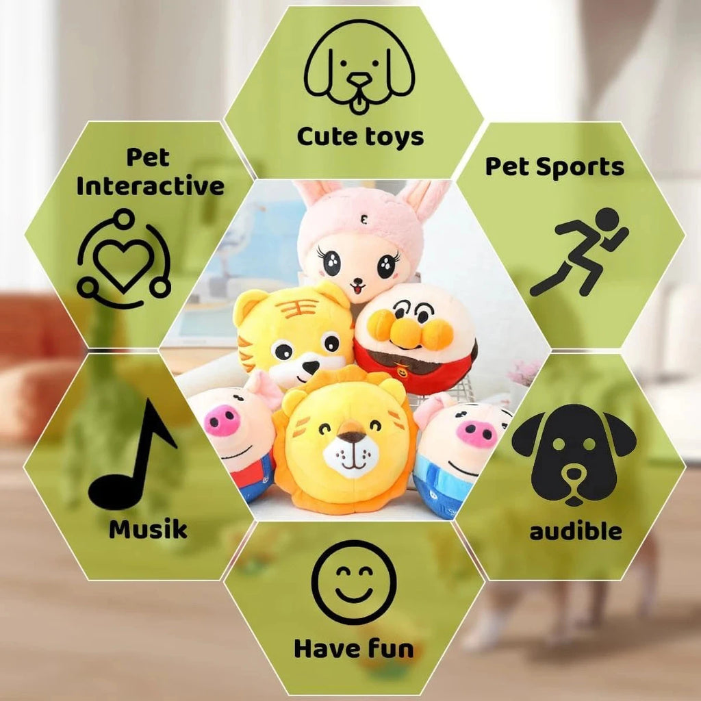 Cute Style Interactive Playing Dog Toy Cartoon Design Safe & Durable